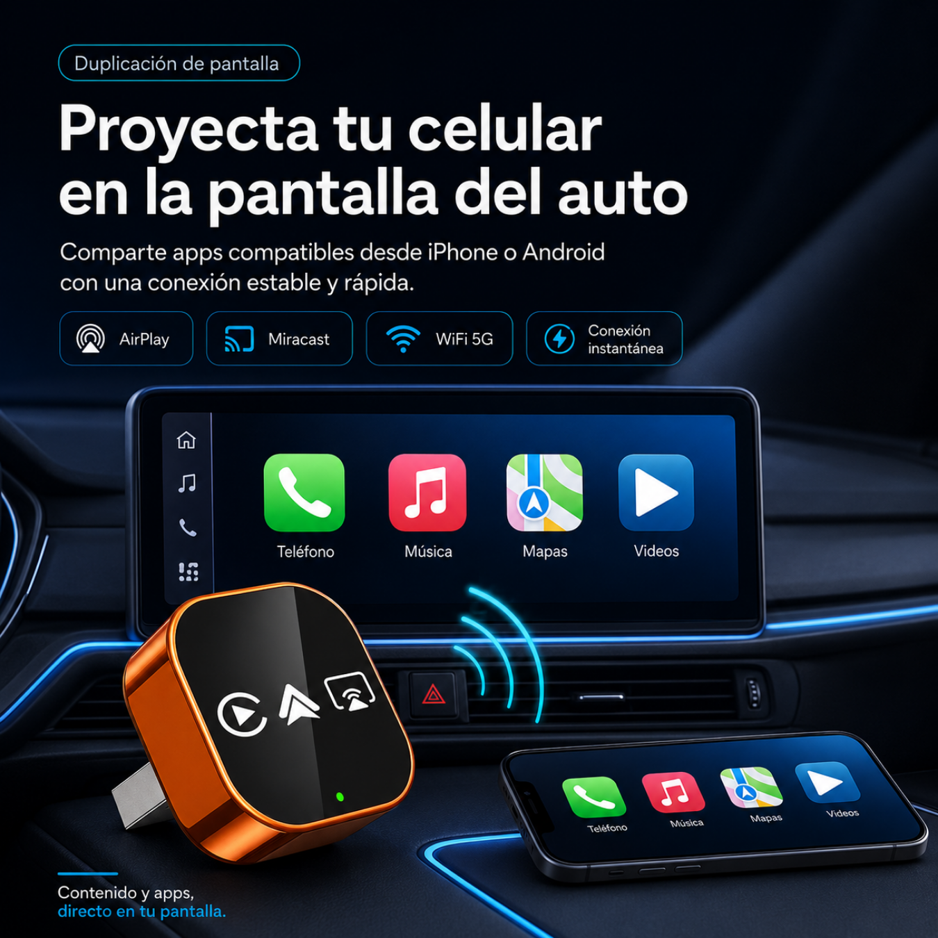Carplay 4-in-1 Adapter 2026, Android Auto, Mirror Link