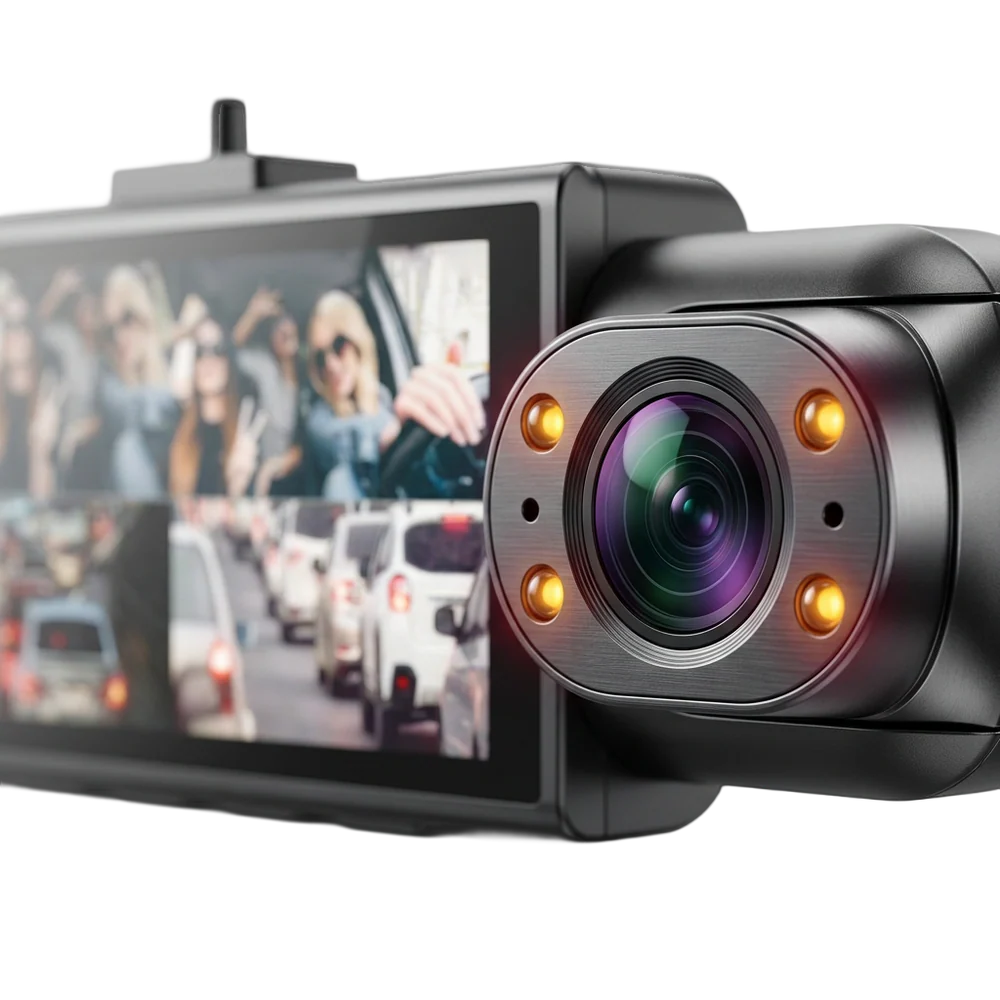 4-Kanal Full HD Dashcam mit Rückfahrkamera und Nachtsicht