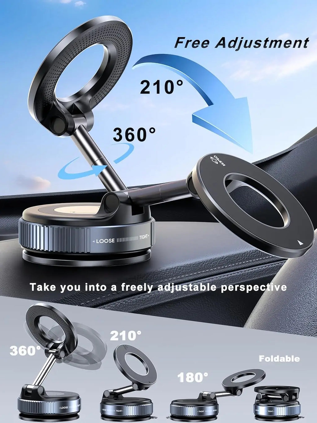 Magnetische Smartphone-Halterung mit Saugnapf