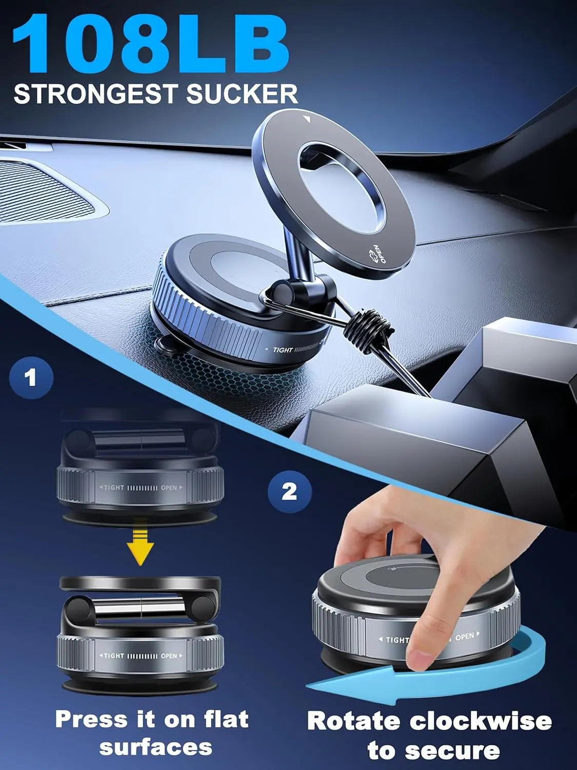 Magnetische Smartphone-Halterung mit Saugnapf